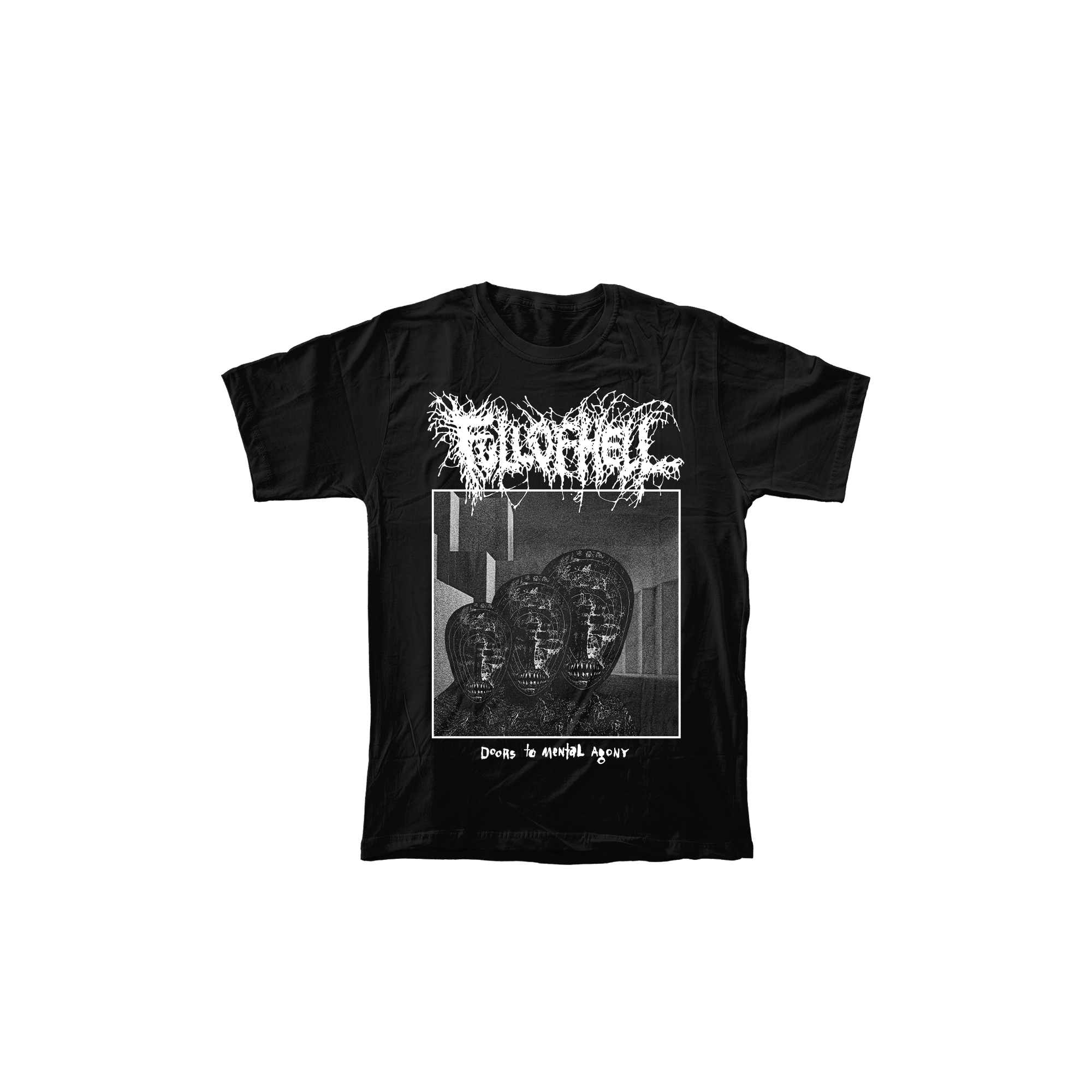full  of hell "doors to mental agony" t-shirt